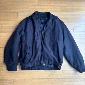 Vintage 90s oversized bomber jacket with plaid lining